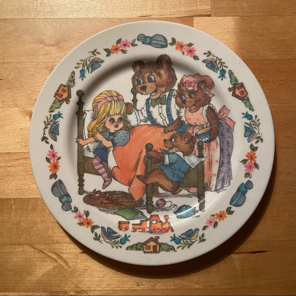 Vintage Goldilocks and the 3 bears plate